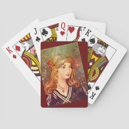 Vrouw in Repose Original Painting Deck of Cards Pokerkaarten
