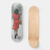 Vrouw in rood skateboard (Voorkant)