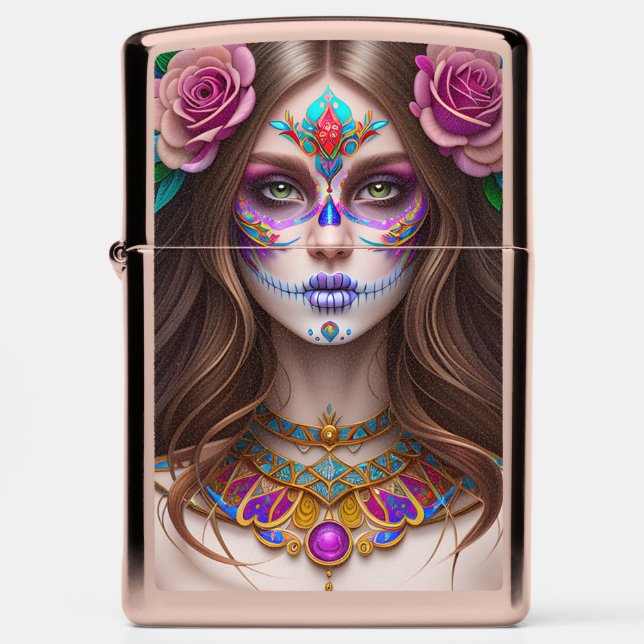 Vrouw in Sugar Skull Make-up Art (Front)