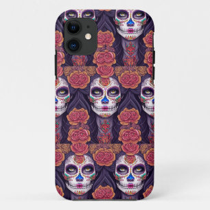 Vrouw in Sugar Skull Make-up Art iPhone 11 Hoesje