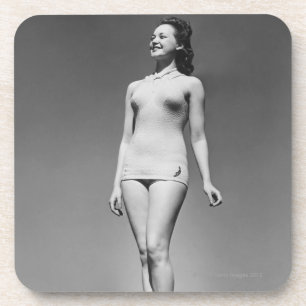 Vrouw in Swimsuit Bier Onderzetter