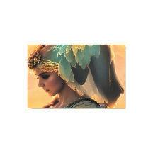 Vrouw in Wachten: Uitgerekte Canvas Print