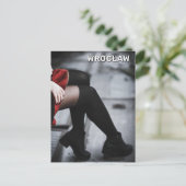 Vrouw in Wrocław, Polen Briefkaart (Staand voorkant)