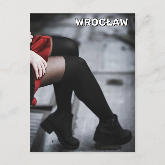 Vrouw in Wrocław, Polen Briefkaart (Voorkant)
