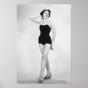 Vrouw in Zwarte Corset Poster