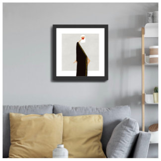 Vrouw in Zwarte Glamour Mode Illustratie Poster Perfect Poster