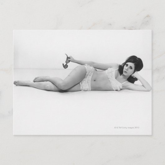 Vrouw in zwemkleding briefkaart (Voorkant)