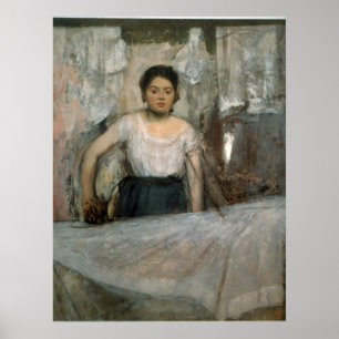 Vrouw Ironing door Edgar Degas Poster