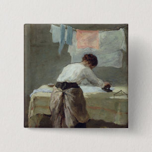 Vrouw Ironing Vierkante Button 5,1 Cm