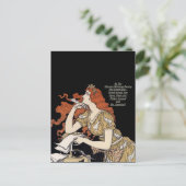 Vrouw Journalist op haar bureau Briefkaart (Staand voorkant)