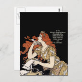 Vrouw Journalist op haar bureau Briefkaart (Voorkant / Achterkant)