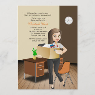 Vrouw Kantoor/schoolwerknemerspensioen Uitnodiging