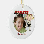 Vrouw Karate Photo Ornament (Rechts)