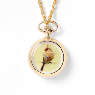 Vrouw Kardinaal Songbird Horloge