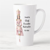 Vrouw Kerst Notenkraker Roze & Goud Latte Mok (Rechts)