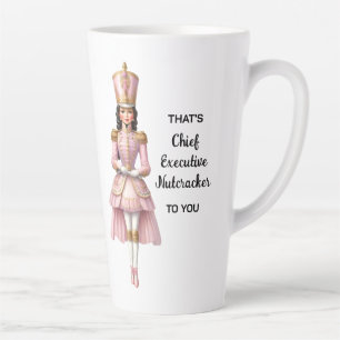 Vrouw Kerst Notenkraker Roze & Goud Latte Mok