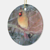 Vrouw kerstavond keramisch ornament (Links)