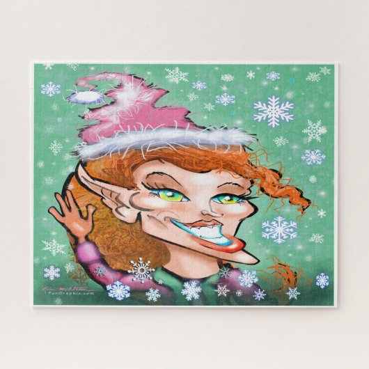 Vrouw Kerstmis Elf Jigzaag Puzzle Legpuzzel (Horizontaal)