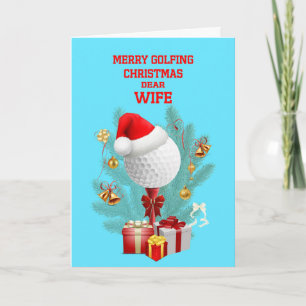Vrouw Kerstmis Golfball Feestdagen Kaart