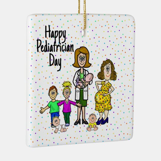 Vrouw kerstversiering kinderarts keramisch ornament (Rechts)