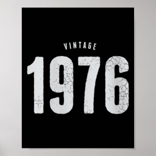 Vrouw klassiek retro 50e verjaardag 1976 vintage poster