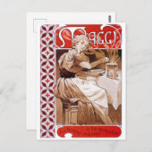 Vrouw Koken, Alphonse Mucha Briefkaart (Voorkant / Achterkant)