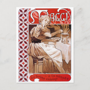 Vrouw Koken, Alphonse Mucha Briefkaart
