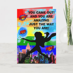 Vrouw komt uit Superhero Kaart