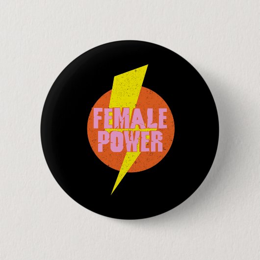Vrouw kracht feministisch feminisme rechten vrouwe ronde button 5,7 cm (Voorkant)