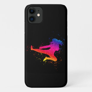 Vrouw krijgskunst, high Kick, schilderspier iPhone 11 Hoesje