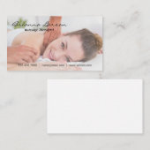 Vrouw krijgt massage visitekaartje (Voorkant / Achterkant)