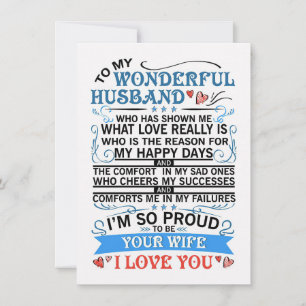 Vrouw Kunst voor mijn wonderbaarlijke echtgenoot Kaart