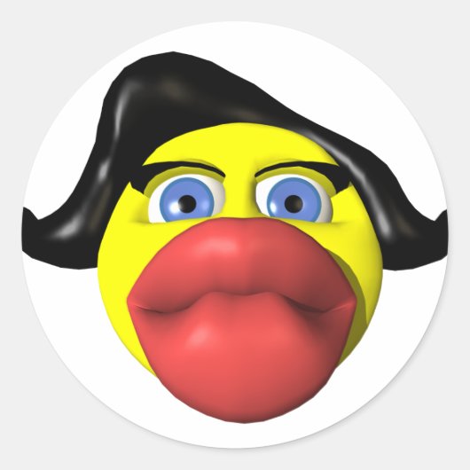 Vrouw kussen geel ronde sticker (Voorkant)