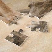 Vrouw leeuwen die bij dode bomen zitten legpuzzel (Zijkant)