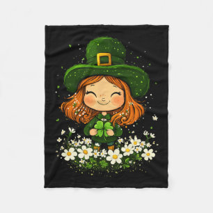 Vrouw Leprechaun Shamrock Girls St Patricks Day L Fleece Deken