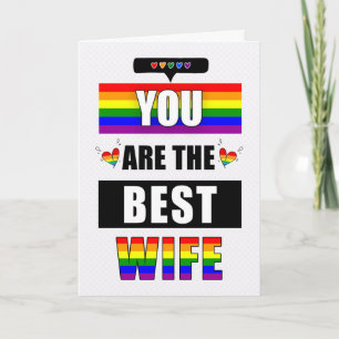 Vrouw Lesbisch Love You Typografie LGBTQ Rainbow Kaart