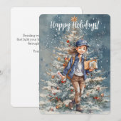 Vrouw Letter Carrier Kerstboom Kaart (Voorkant / Achterkant)