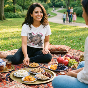Vrouw Leven Vrijheid Perzisch Tapijt Rood T-shirt
