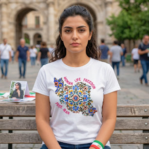 Vrouw Leven Vrijheid Perzische Tegels Iraanse Ca T-shirt