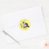 Vrouw Levering Driver Geef een beoordeling Ronde Sticker (Envelop)