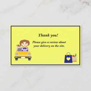 Vrouw Leveringsbestuurder Dank u review Visitekaartje