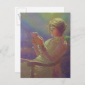 Vrouw lezen, 1921 briefkaart (Voorkant / Achterkant)