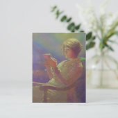 Vrouw lezen, 1921 briefkaart (Staand voorkant)