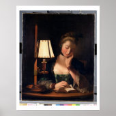 Vrouw: Lezen door een Papierbel Shade, 1766 (olie Poster (Voorkant)