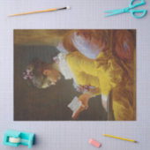 Vrouw lezen tissuepapier (Craft)