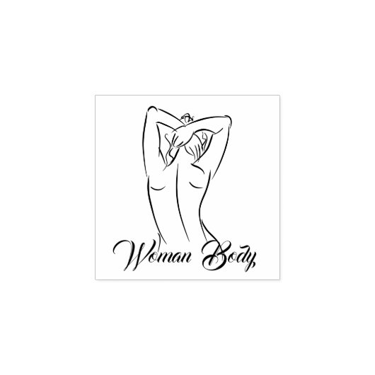 Vrouw Lichaamslichaam met spatel Rubberstempel (Afrduk)