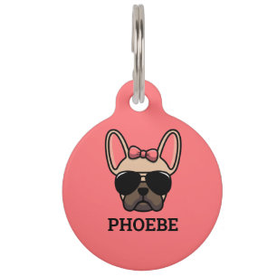 Vrouw Light Fawn French Bulldog ID Tag Huisdierpenning