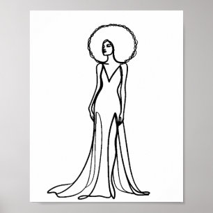 Vrouw Line Tekening Minimalistische One Line Mode Poster