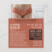 Vrouw Lingerie, dameskleding Advert. Flyer (Voorkant)
