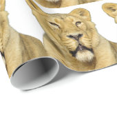 Vrouw Lion Motivatie Leiderschap Cadeaupapier (Rol Hoek)